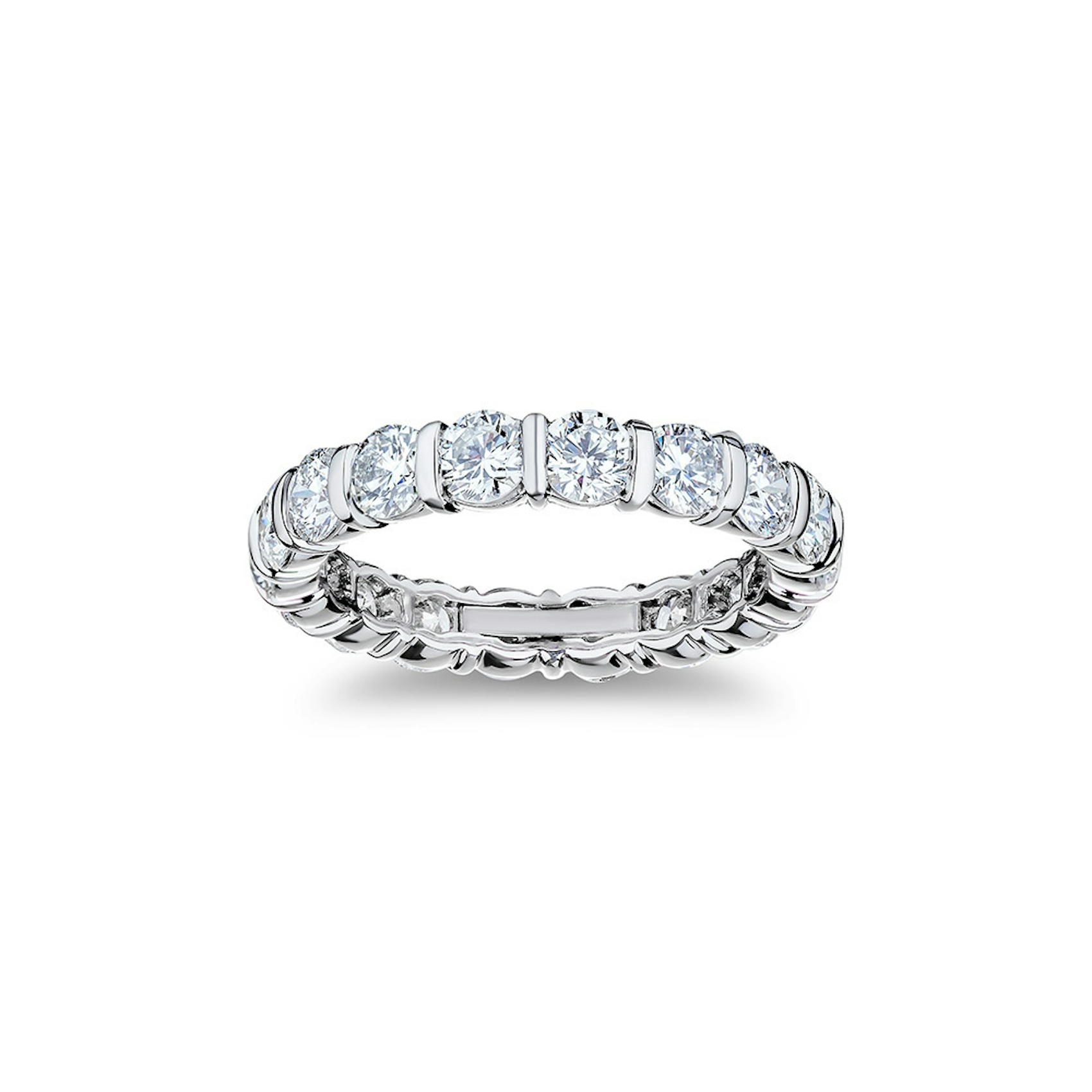 Vertical Platinum Diamond Eternity Band