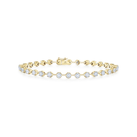 Vertical 18K Yellow Gold Starry Night Diamond Bracelet