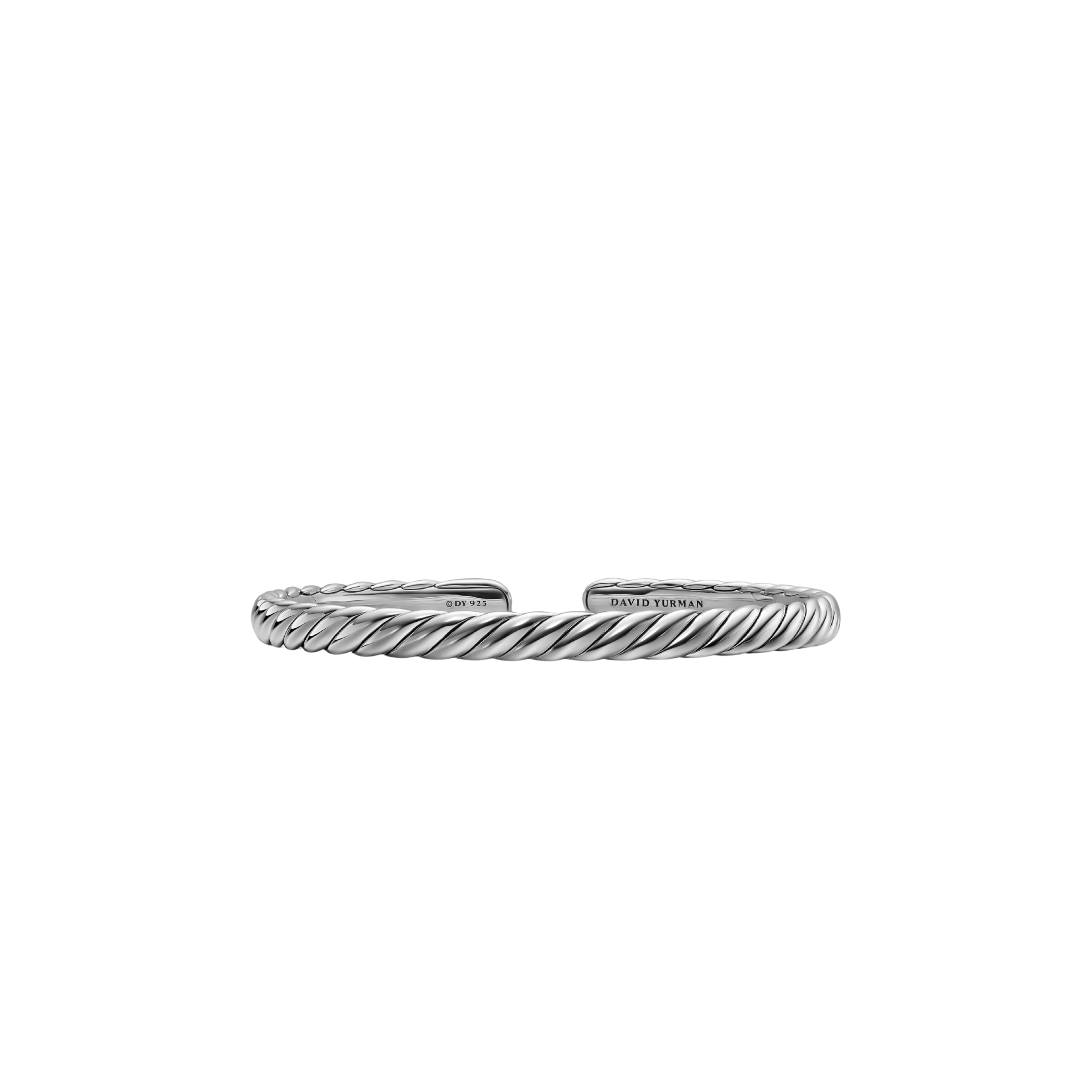 Vertical Sculpted Cable Flex Bracelet Sterling Silver, 5mm