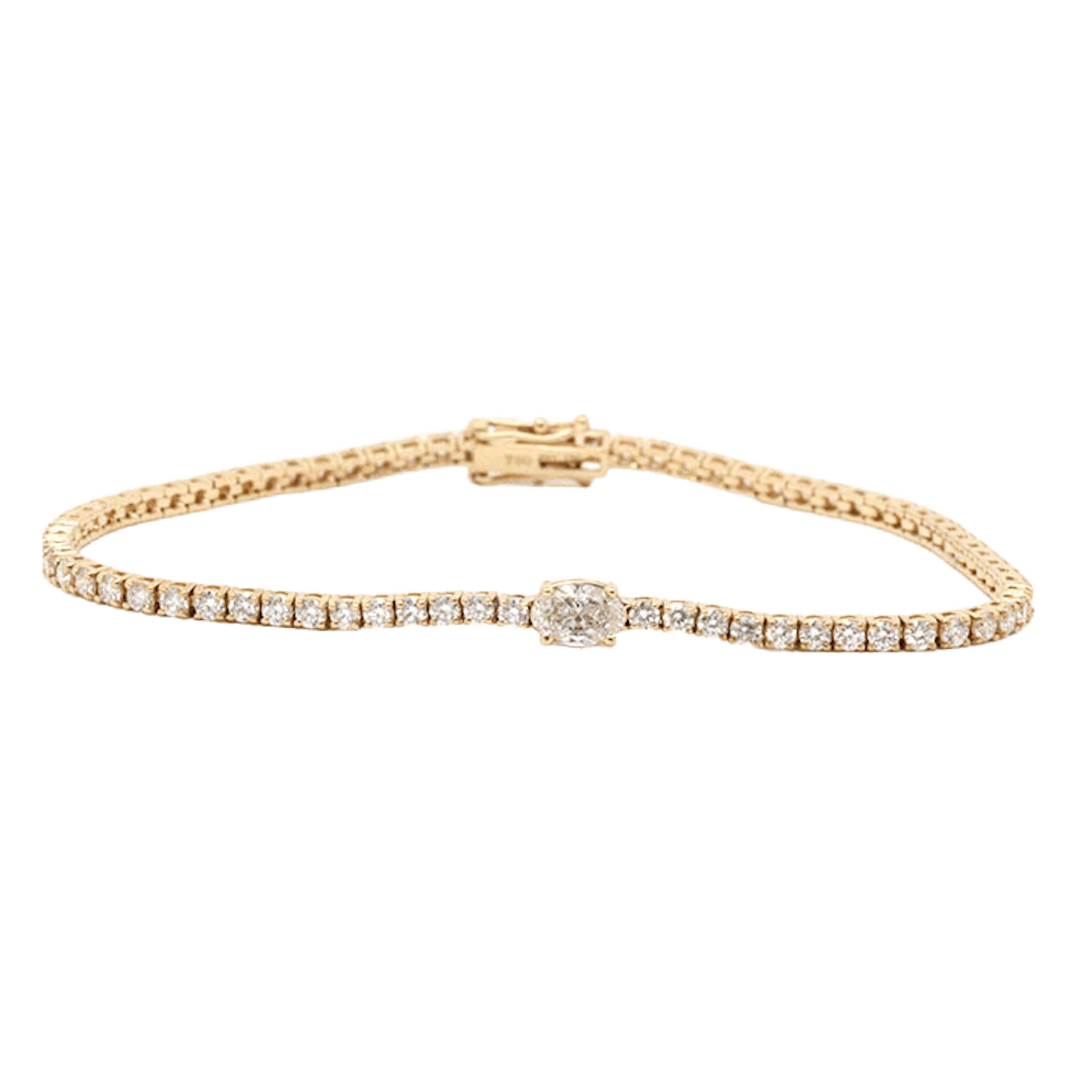 Vertical 18K Yellow Gold Diamond Bracelet