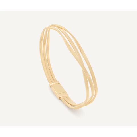 Vertical 18K Yellow Gold Marrakech 3 Strand Twisted Bracelet
