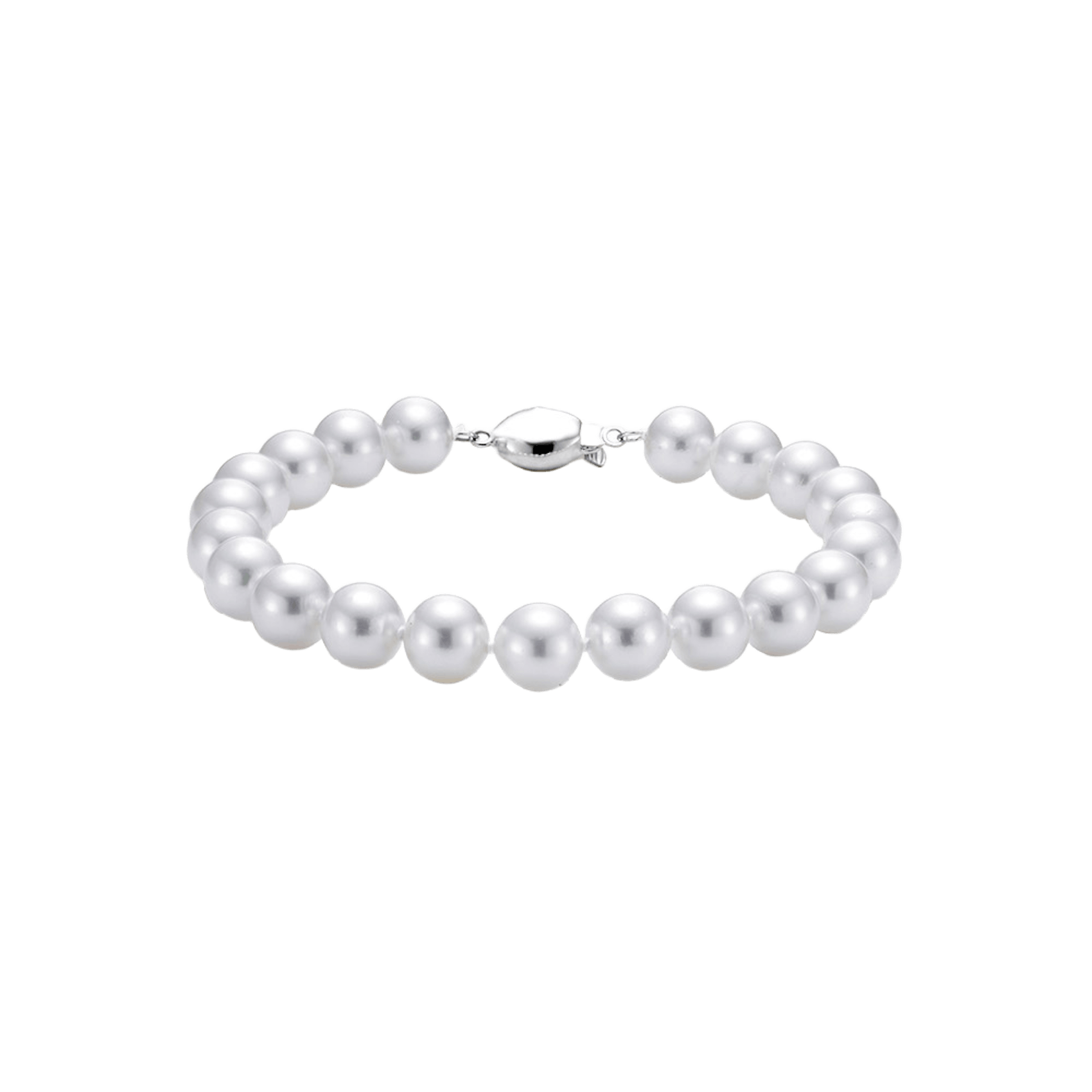 Vertical 18K White Gold 7.5-8MM A Akoya Pearl Bracelet