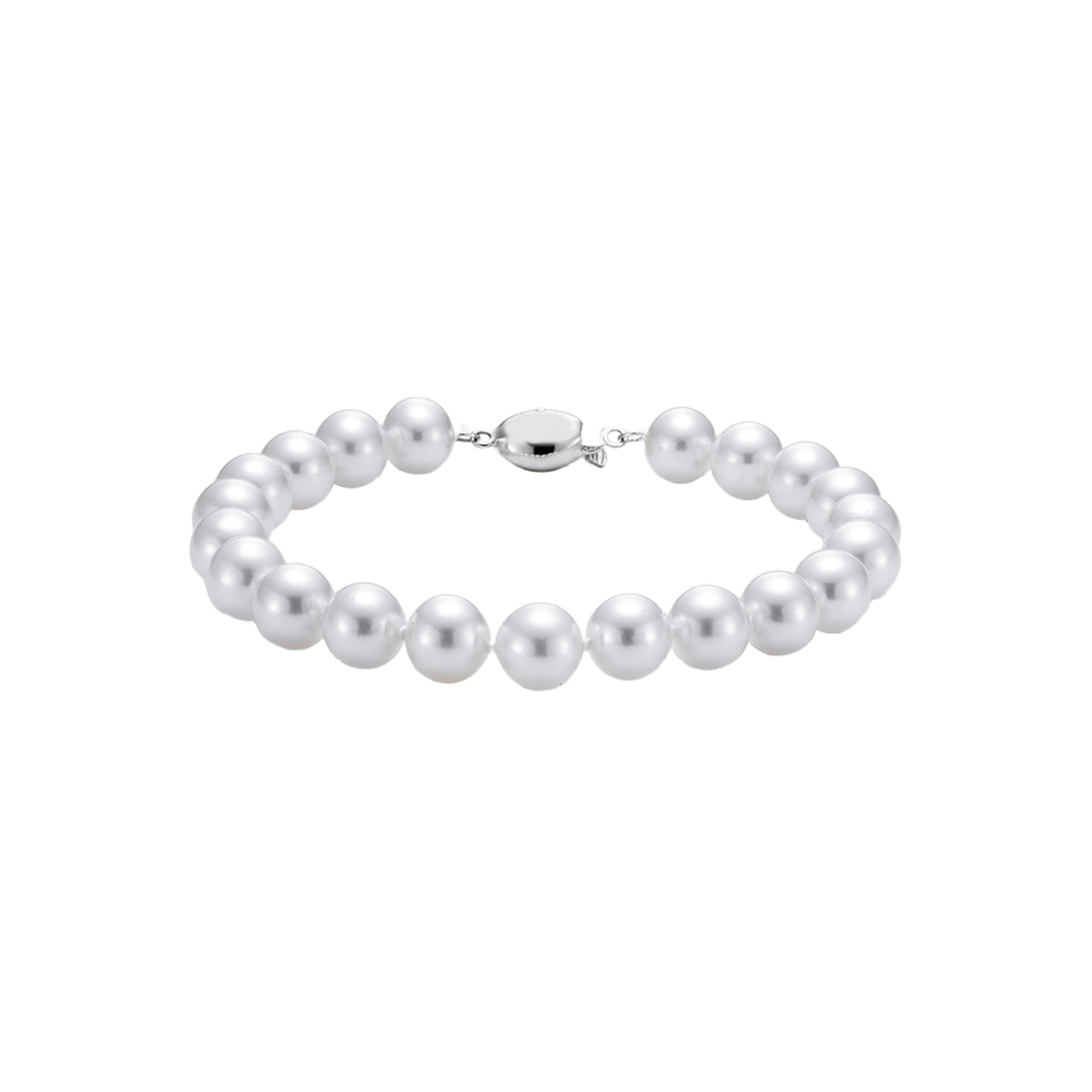 Vertical 18K White Gold 6-6.5MM AA Akoya Pearl Bracelet