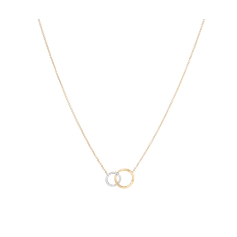 Vertical 18K Yellow Gold/18K White Gold Jaipur Diamond Link Necklace