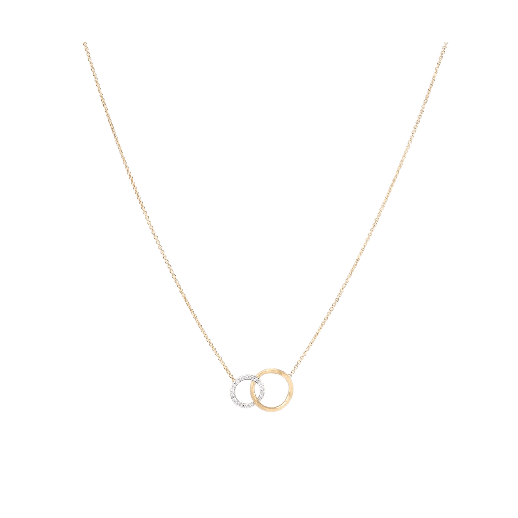 Vertical 18K Yellow Gold Diamond Pave Link Pendant