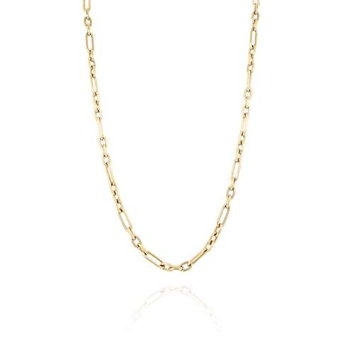 Vertical 14K Yellow Gold CM Chains Small Mixed Link Chain