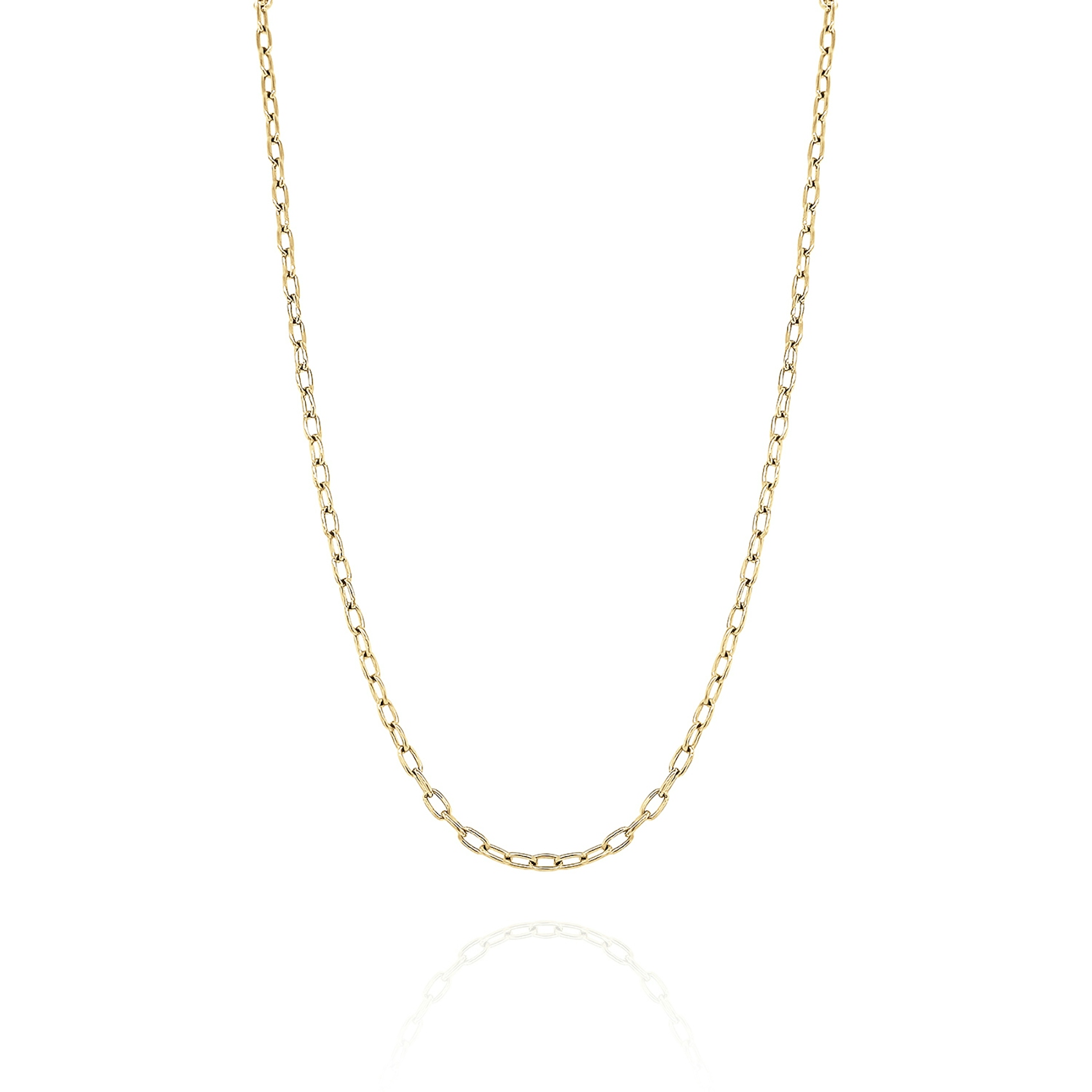 Vertical 14K Yellow Gold CM Chains Small Oval Link Chain