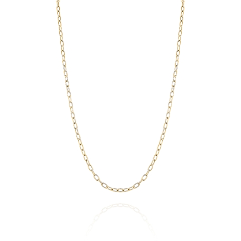 Vertical 14K Yellow Gold CM Chains Small Oval Link Chain