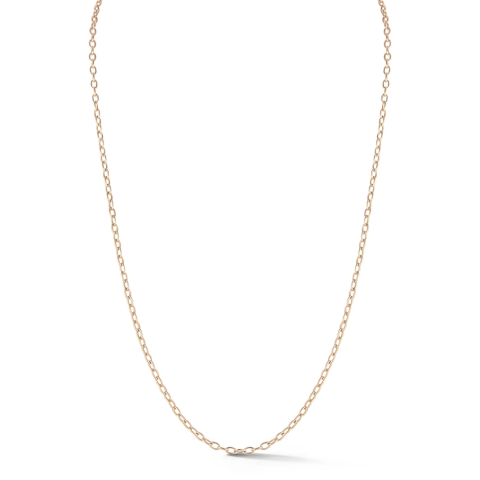 Vertical 18K Rose Gold Saxon Chain Necklace 16-18"