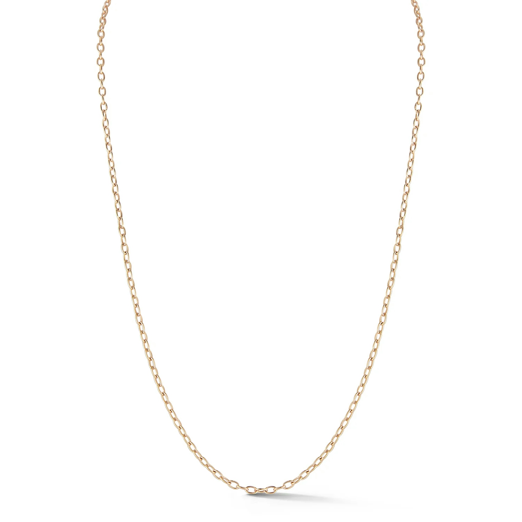 Vertical 18K Rose Gold Saxon Chain Necklace 16-18"