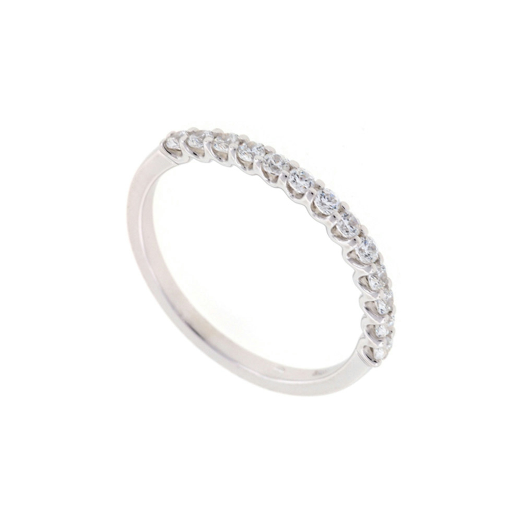 Vertical 18K White Gold Diamond Band