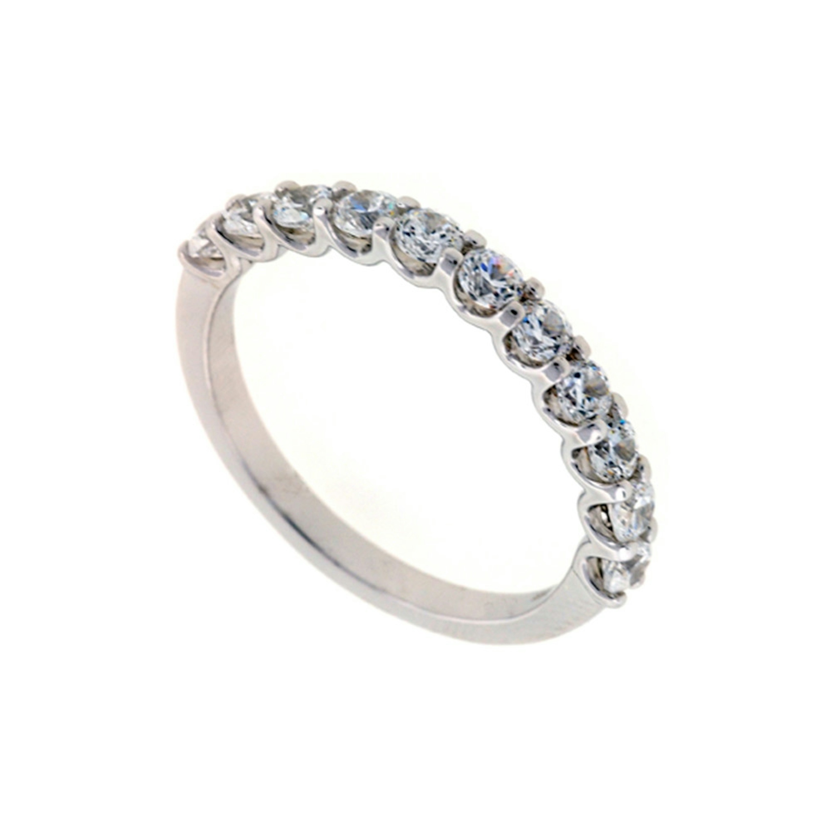 Vertical 14K White Gold Diamond Band