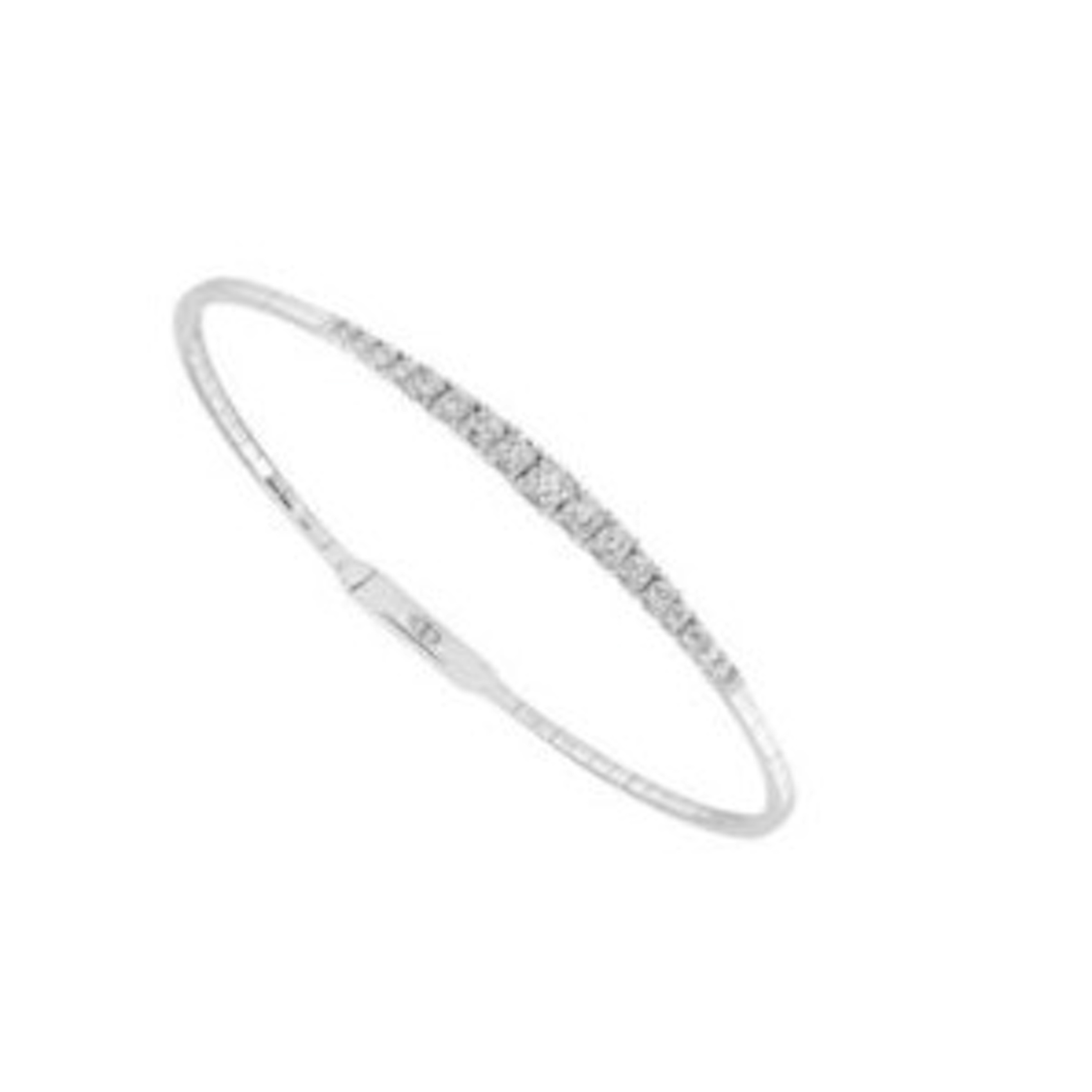 Vertical 14K White Gold Diamond Flexie Bangle Bracelet