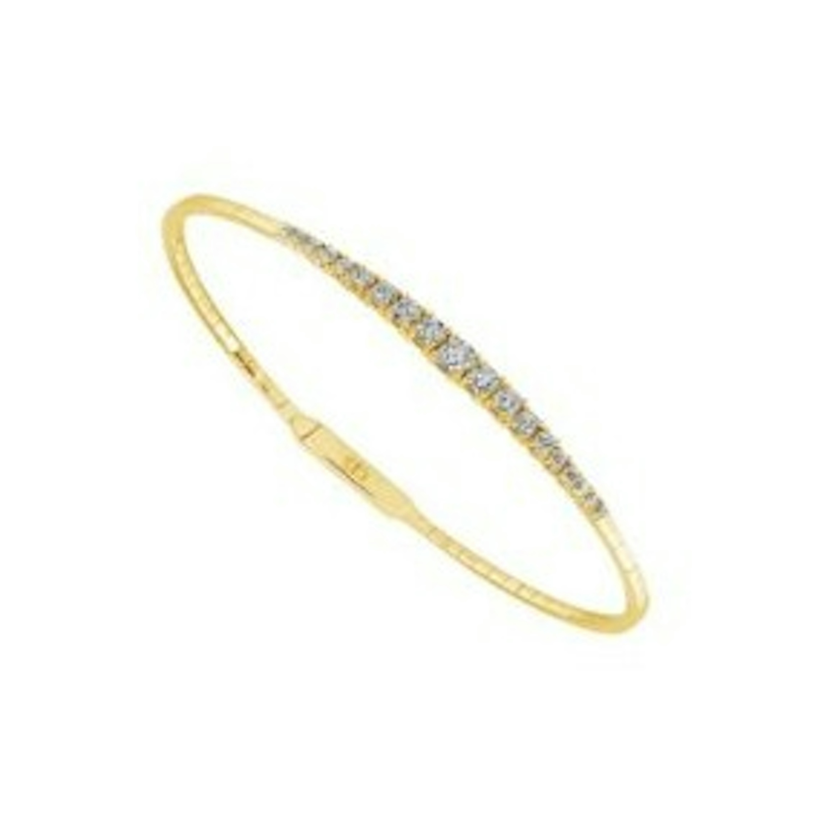 Vertical 14K Yellow Gold Diamond Flexie Bangle Bracelet