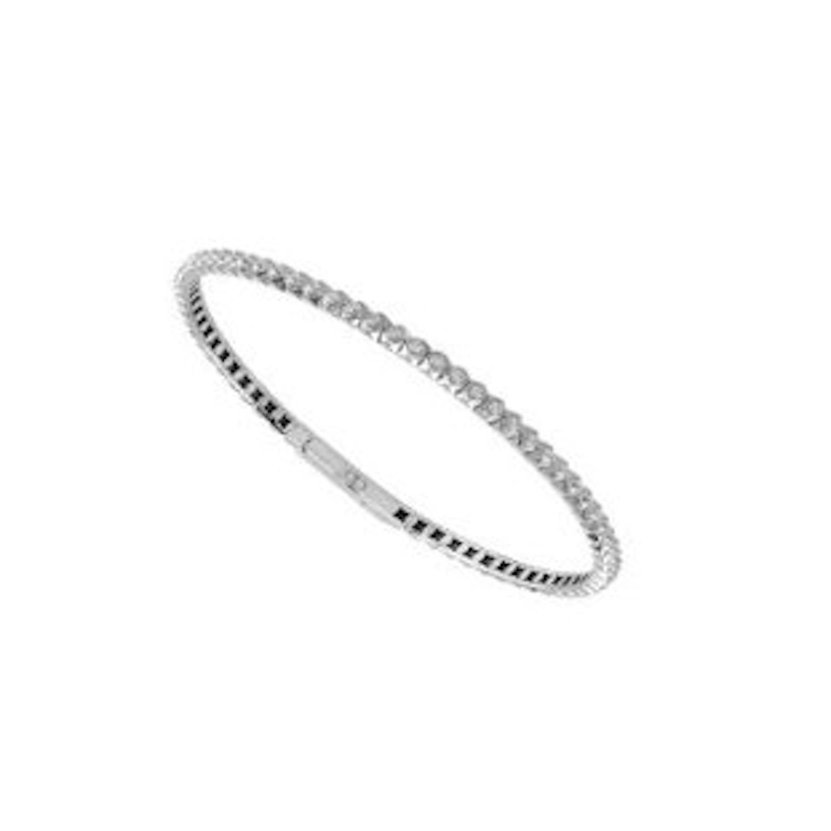 Vertical 14K White Gold Diamond Flexie Bangle Bracelet