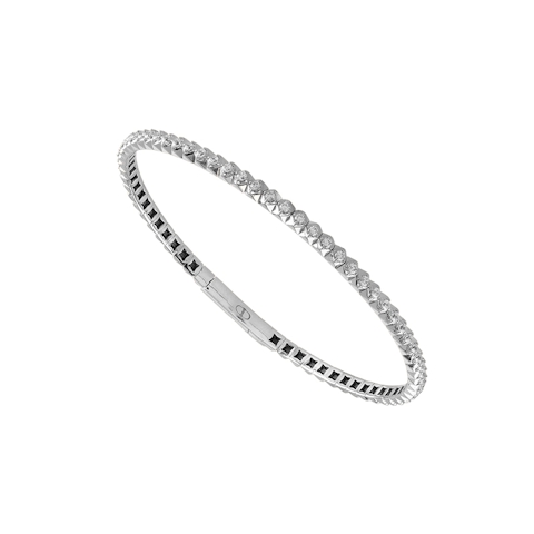 Vertical 14K White Gold Diamond Flexie Bangle Bracelet