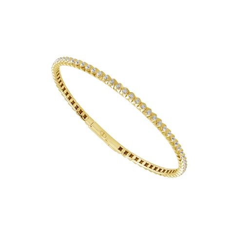Vertical 14K Yellow Gold Diamond Flexie Bangle Bracelet