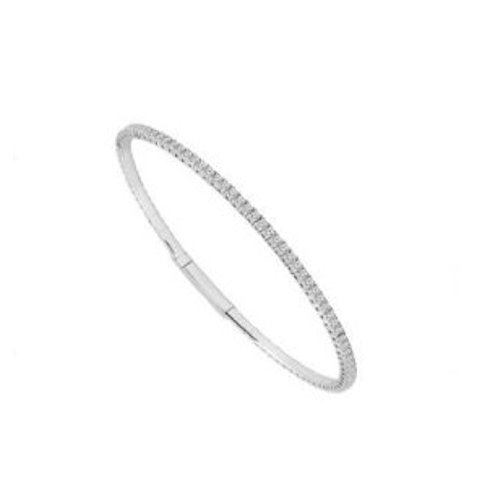 Vertical 14K White Gold Diamond Flexie Bangle Bracelet