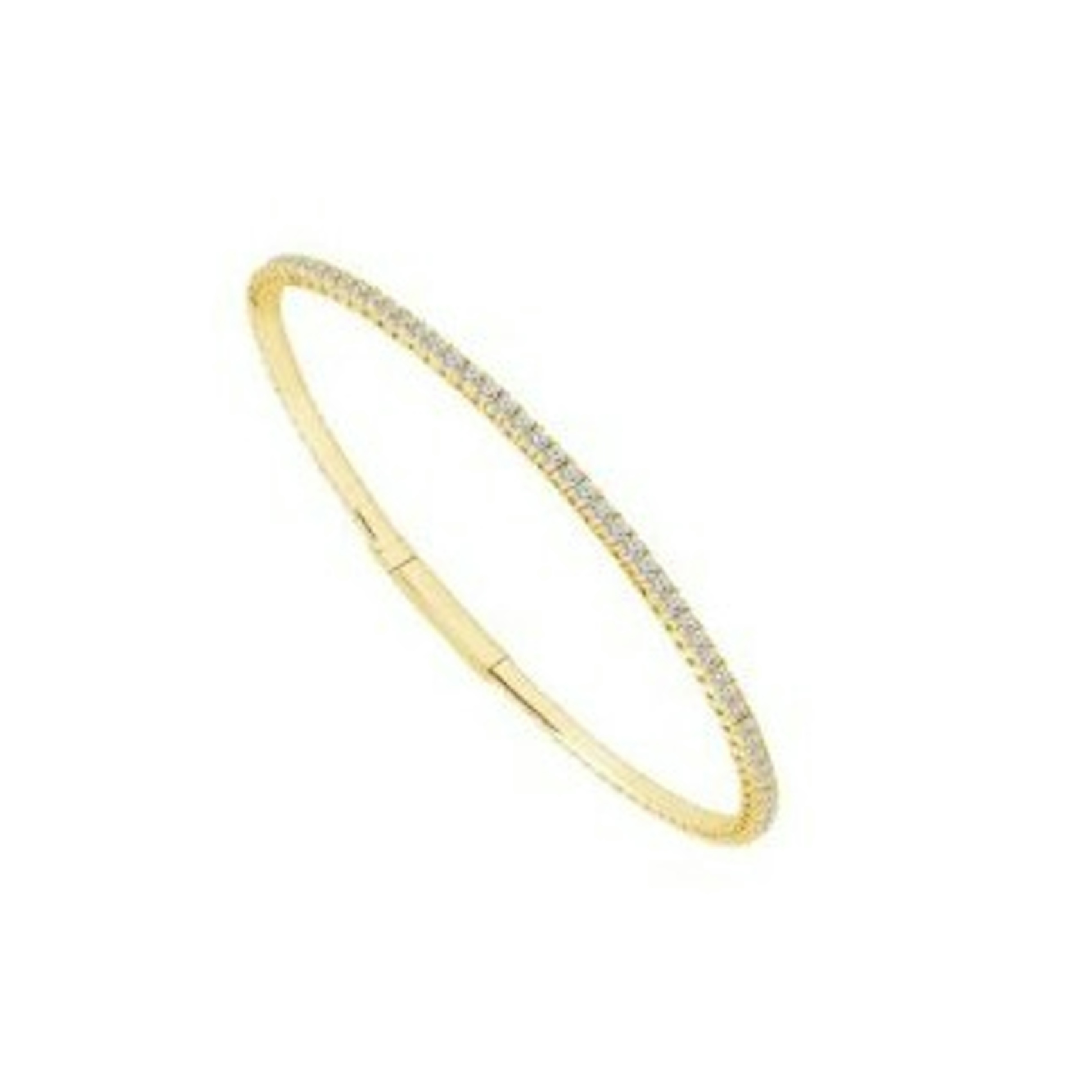 Vertical 14K Yellow Gold Diamond Flexie Bangle Bracelet