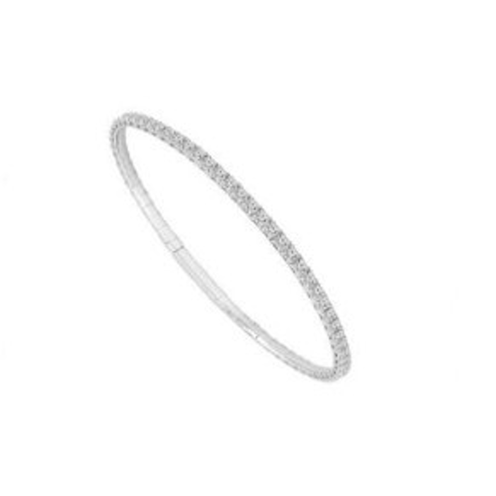 Vertical 14K White Gold Diamond Flexie Bangle Bracelet