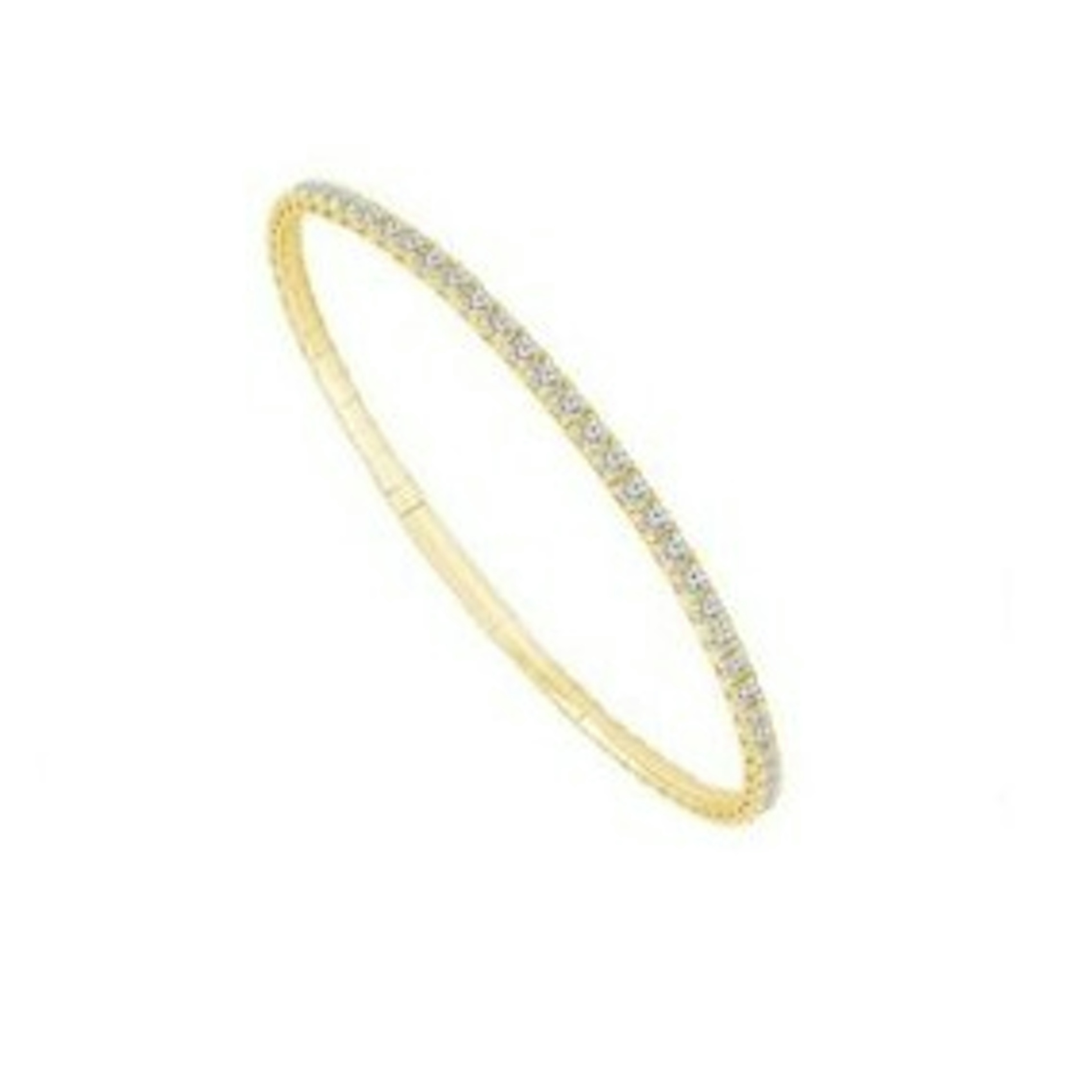 Vertical 14K Yellow Gold Diamond Flexie Bangle Bracelet