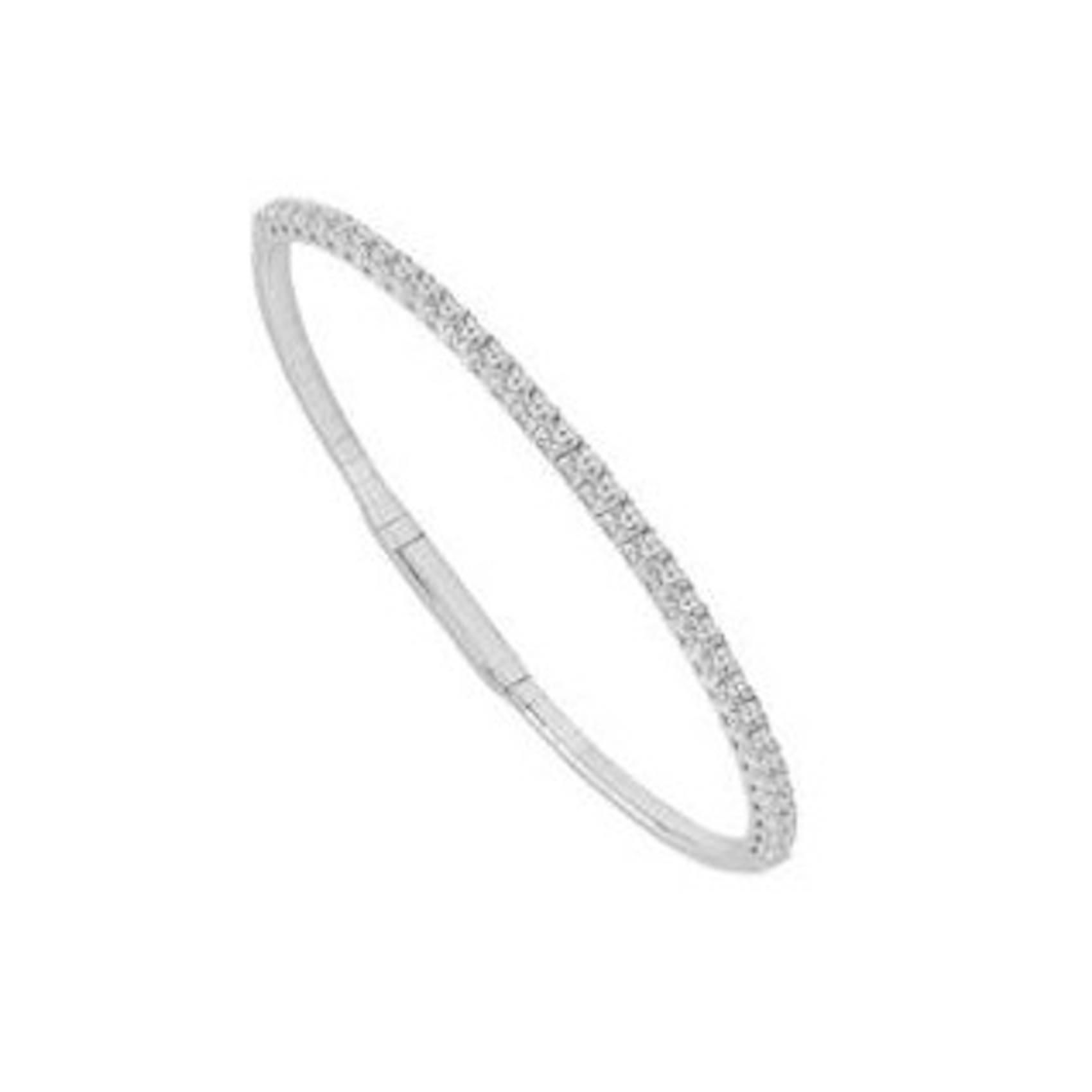 Vertical 14K White Gold Diamond Flexie Bangle Bracelet