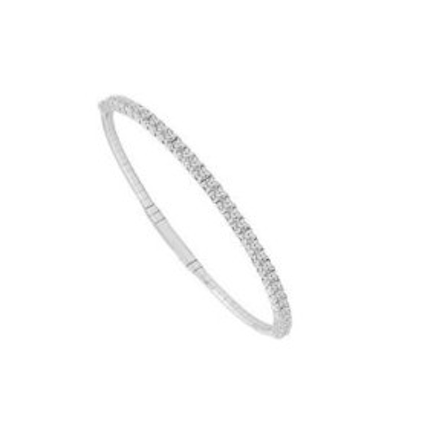Vertical 14K White Gold Diamond Flexie Bangle Bracelet