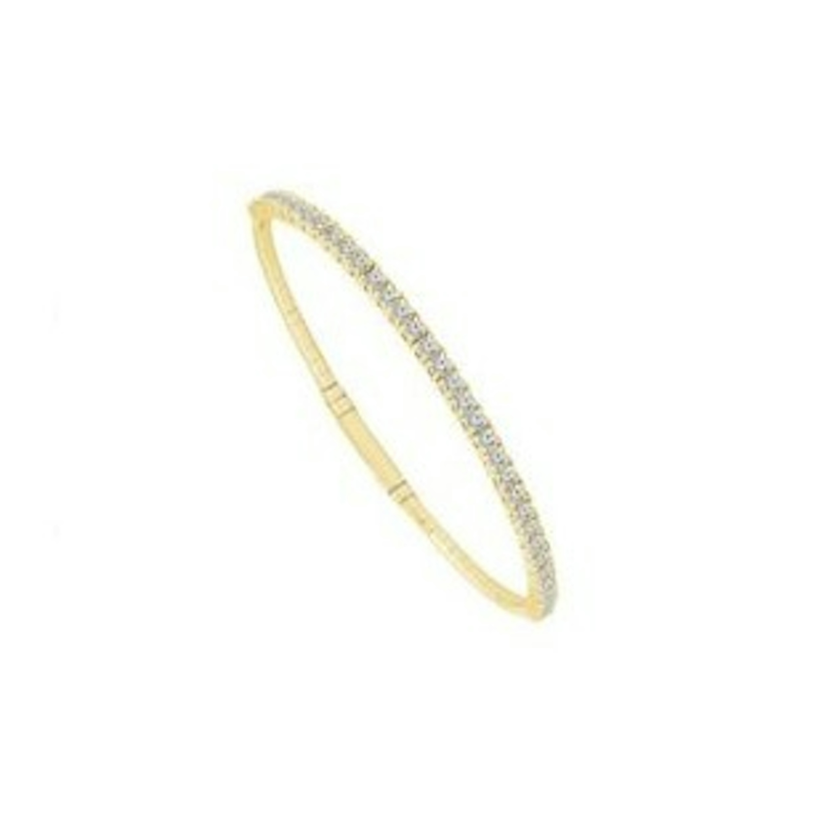 Vertical 14K Yellow Gold Diamond Flexie Bangle Bracelet