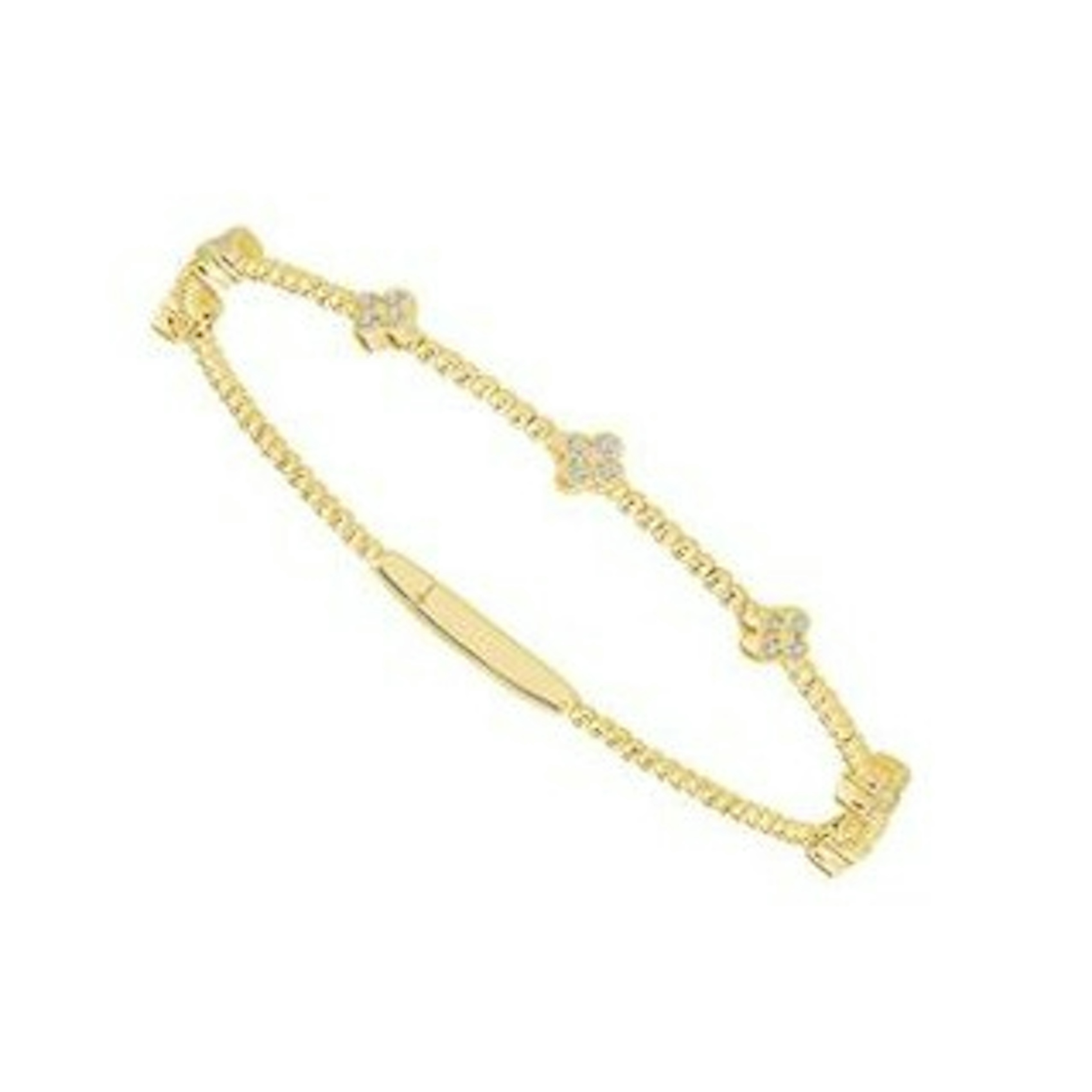 Vertical 14K Yellow Gold Diamond Flexie Bangle Bracelet