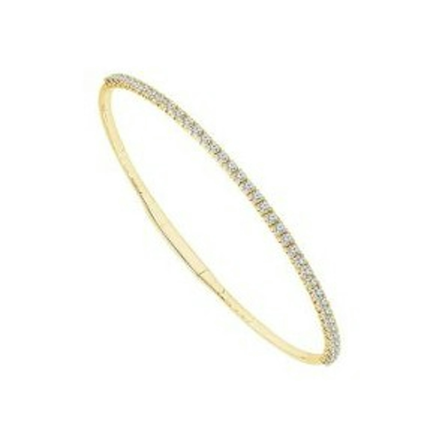 Vertical 14K Yellow Gold Diamond Flexie Bangle Bracelet