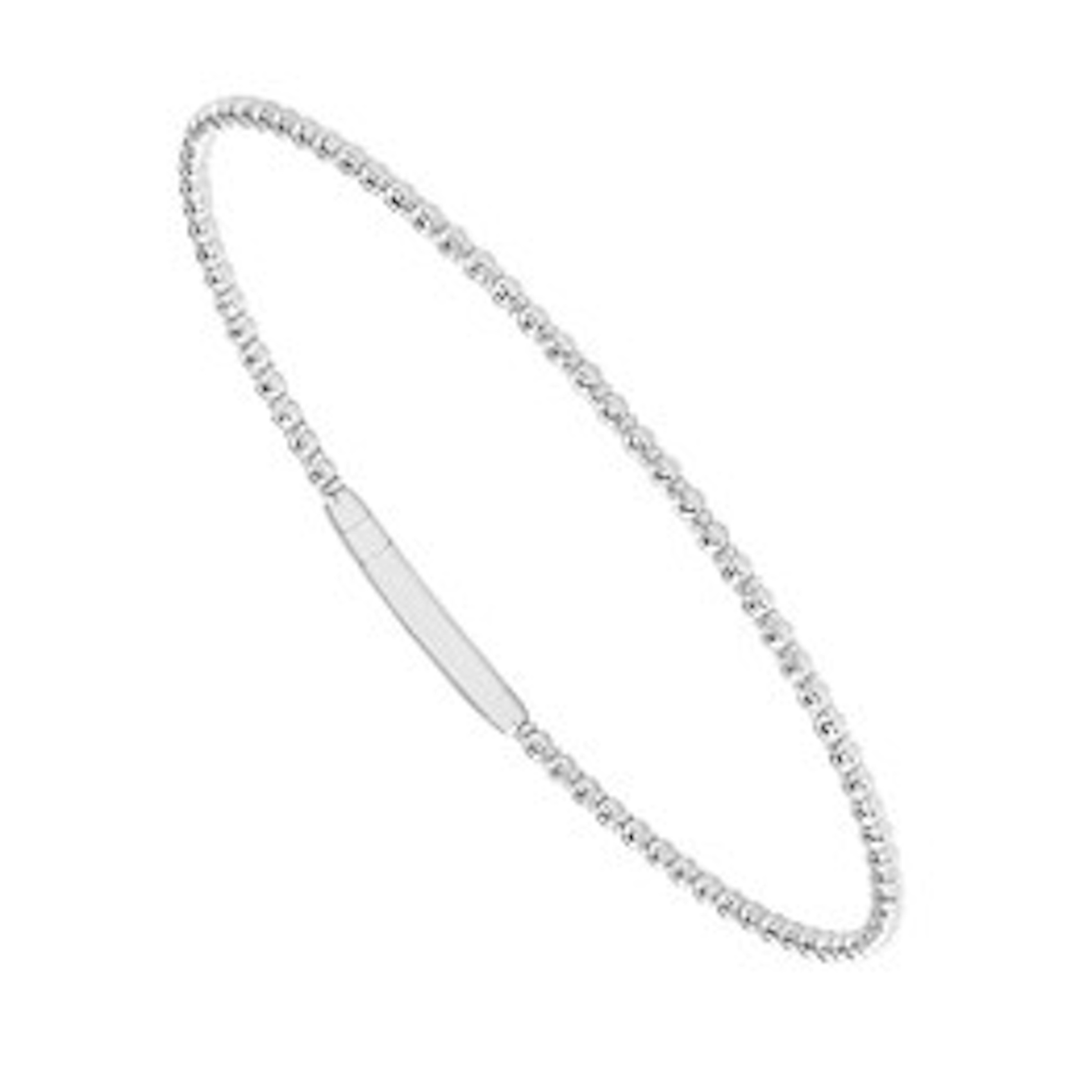 Vertical 14K White Gold Flexie Bangle Bracelet