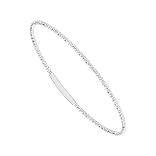 Vertical 14K White Gold Flexie Bangle Bracelet