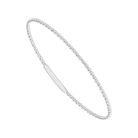 Vertical 14K White Gold Flexie Bangle Bracelet