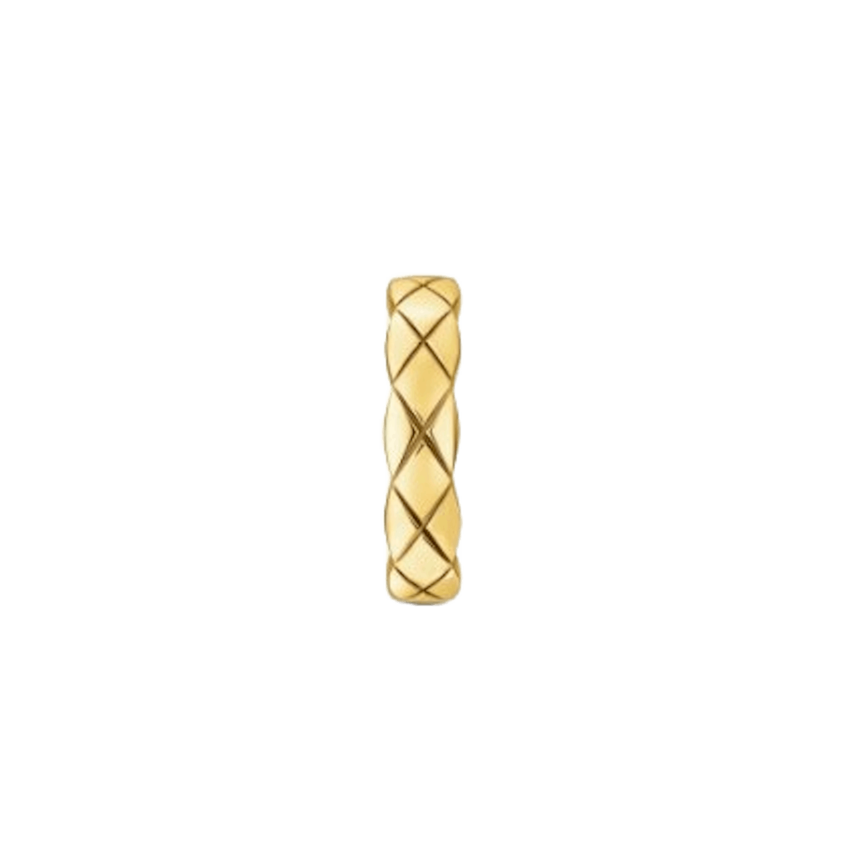 Vertical 18K Yellow Gold Coco Crush Quilted Single Ear Cuff