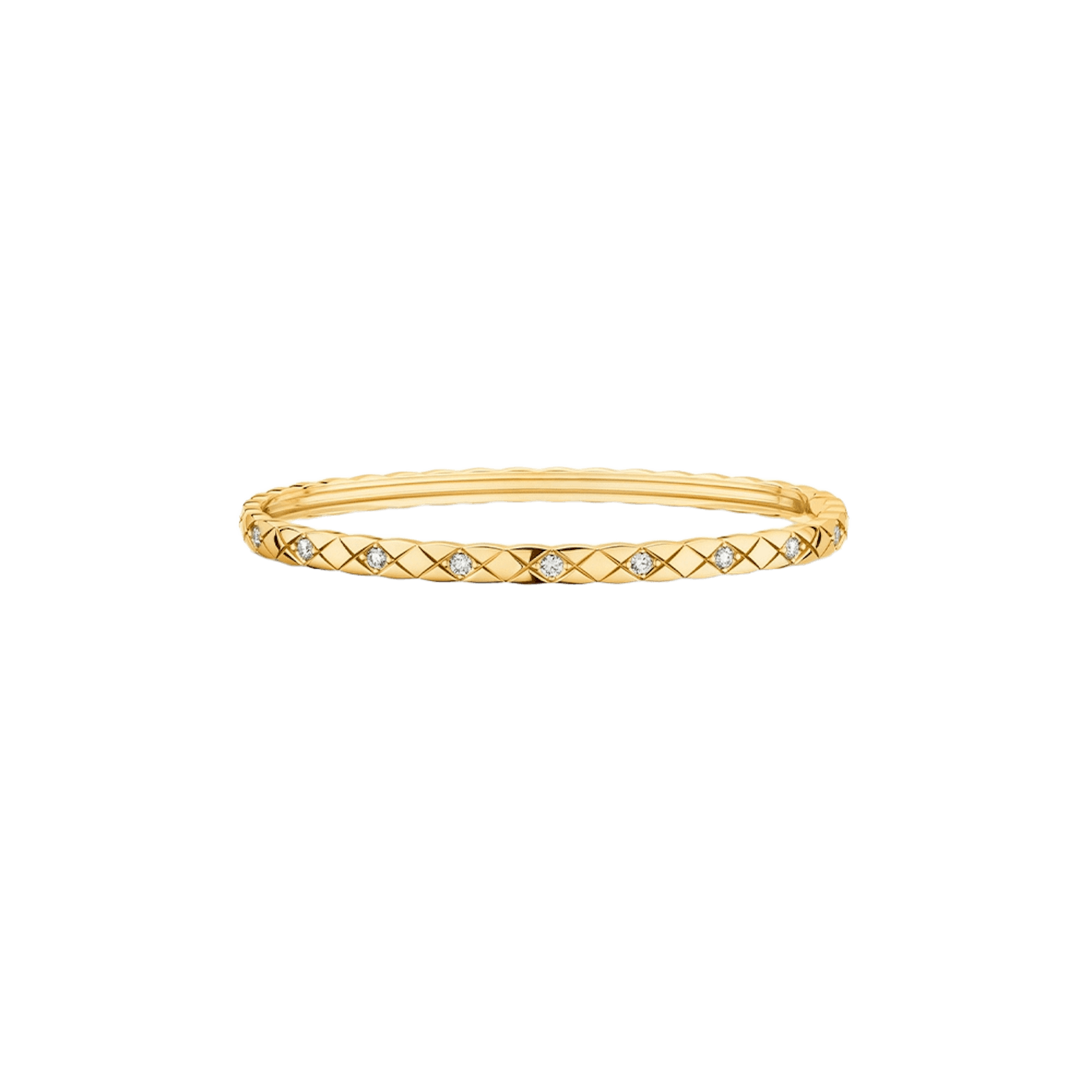 Vertical 18K Yellow Gold Coco Crush Diamond Mini Bangle