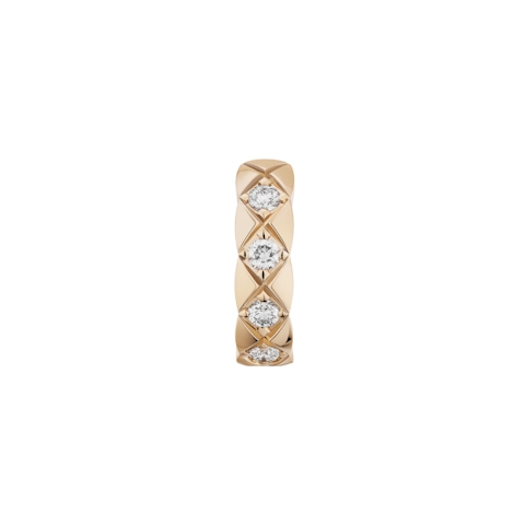 Vertical 18K Beige Gold Coco Crush Diamond Single Earring