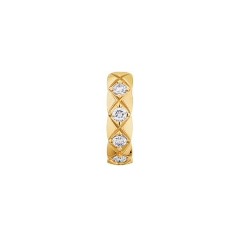 Vertical 18K Yellow Gold Coco Crush Diamond Single Earring