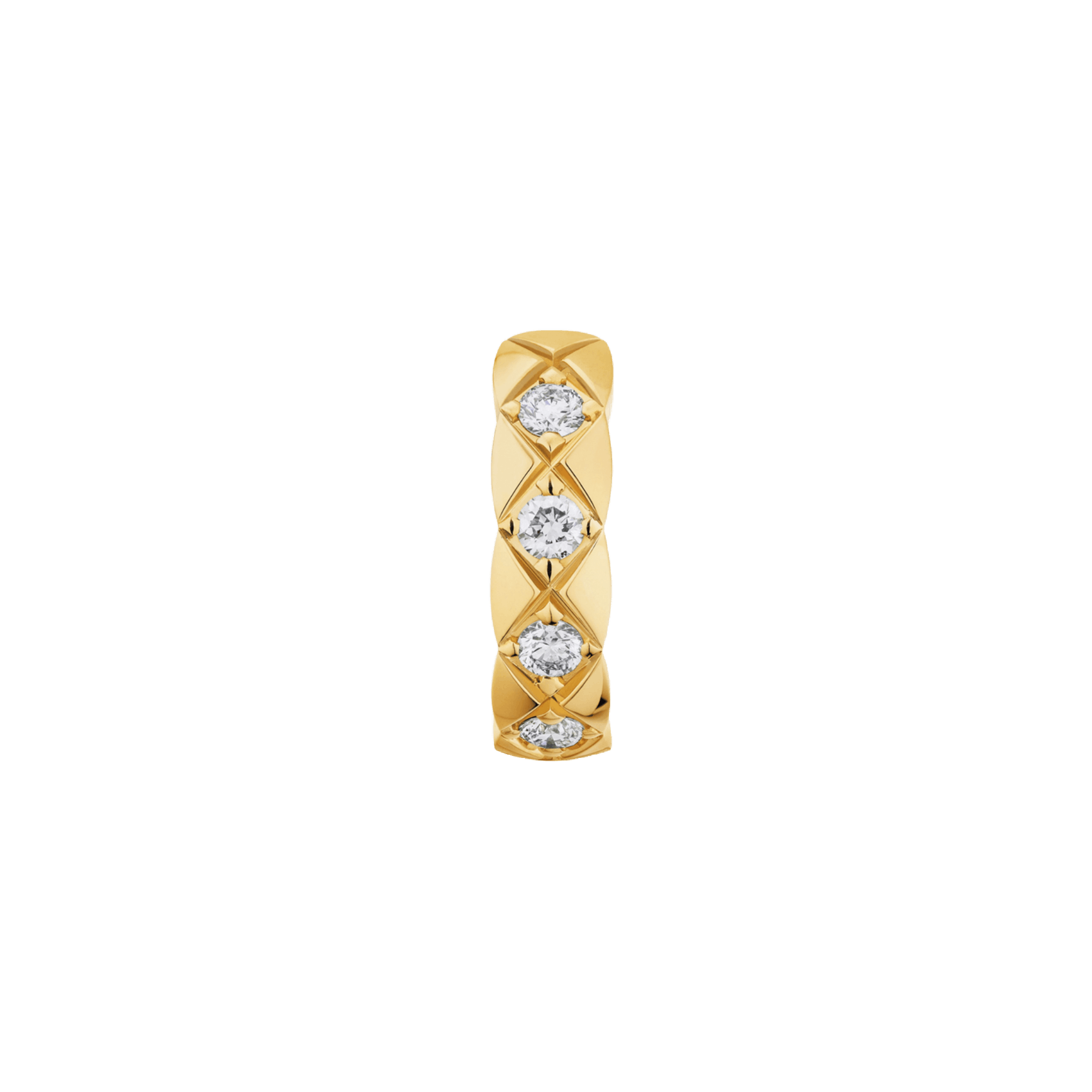 Vertical 18K Yellow Gold Coco Crush Diamond Single Earring