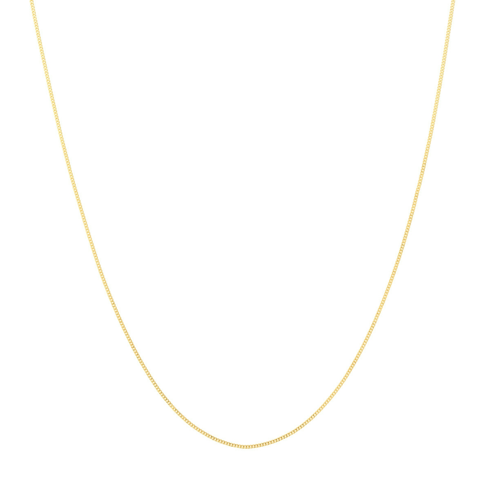 Vertical 14K Yellow Gold 0.69mm Adjustable Child Curb Chain