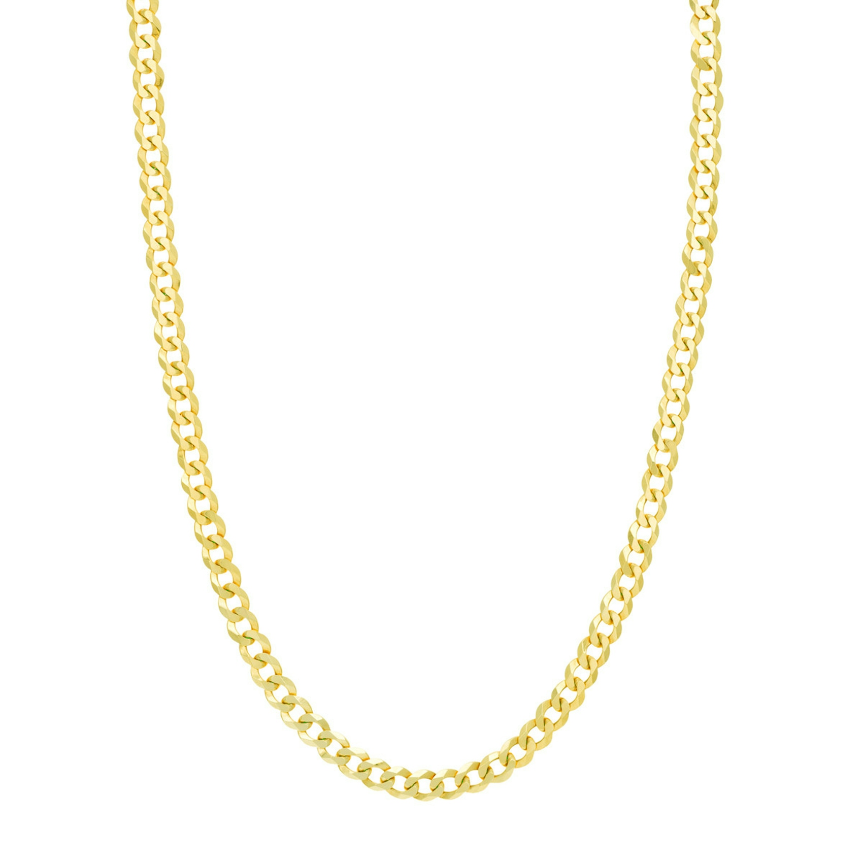 Vertical 14K Yellow Gold 6.7mm Curb Chain