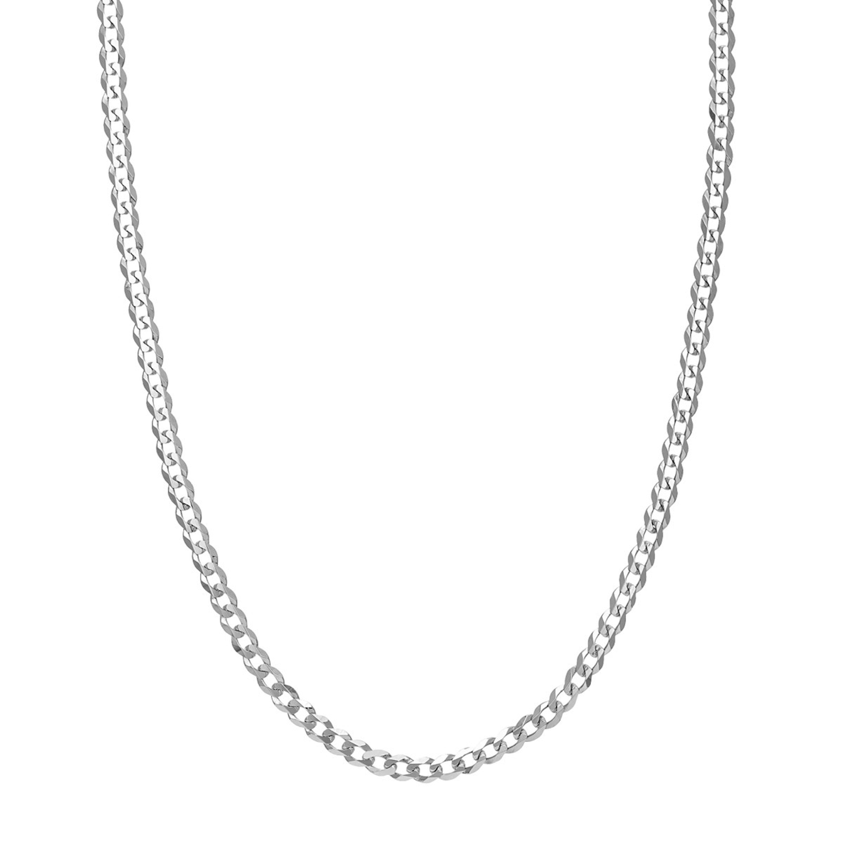 Vertical 14K White Gold Flat Open Cuabn Link