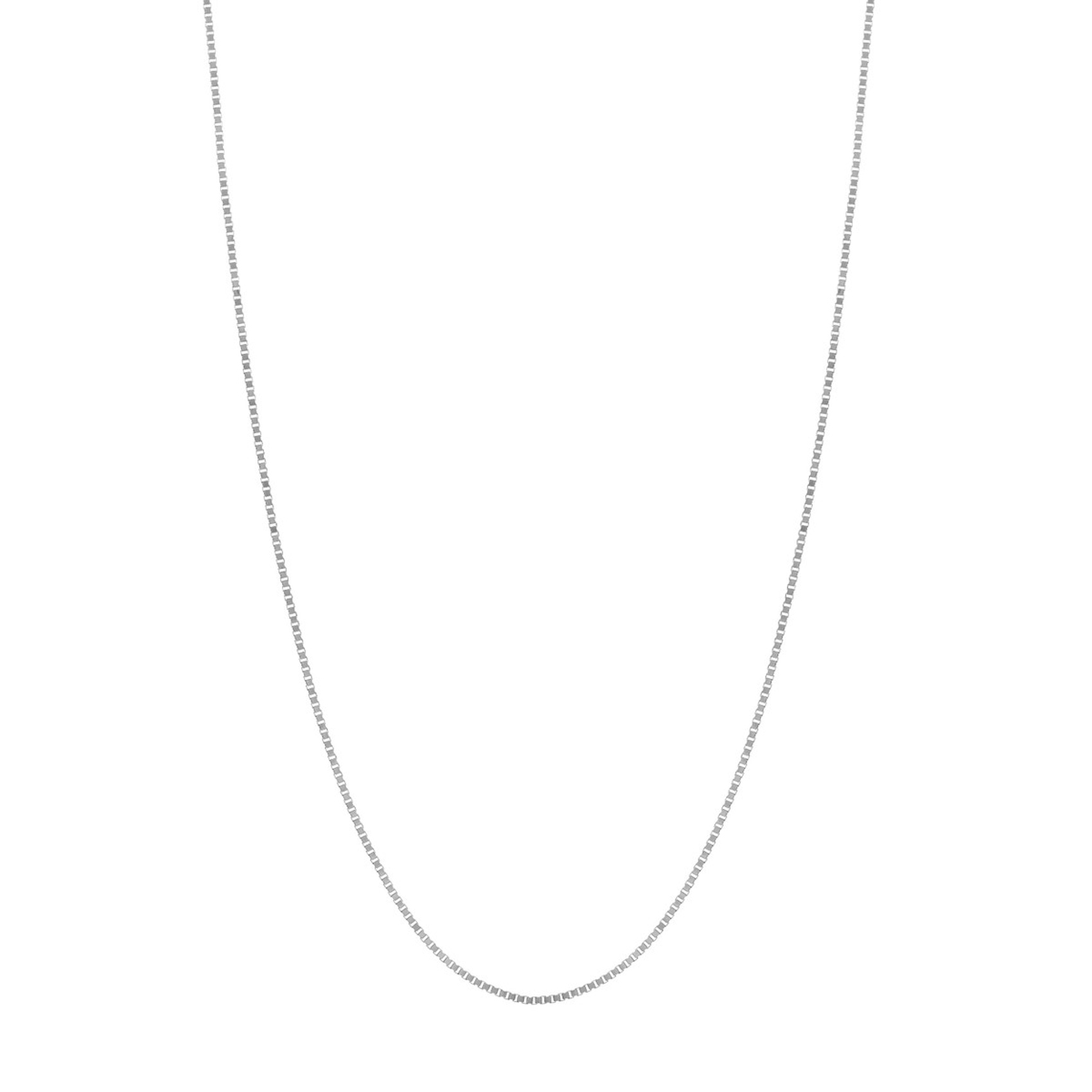 Vertical 14K White Gold 0.66mm Adjustable Box Chain