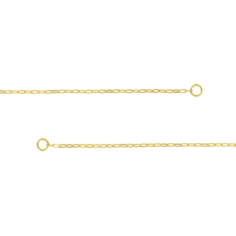 Vertical 14K Yellow Gold 2.5mm Open Paperclip Chain