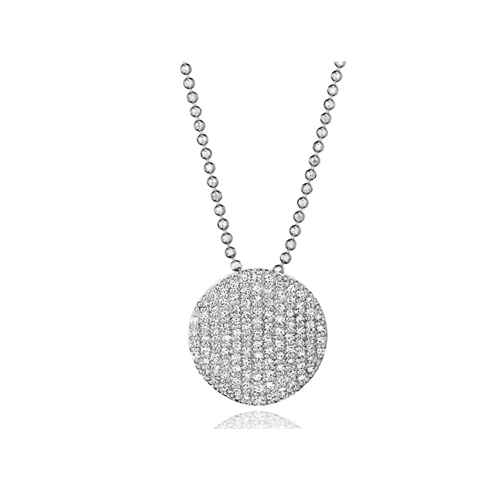 Vertical 14K White Gold Infinity Diamond Medium Necklace