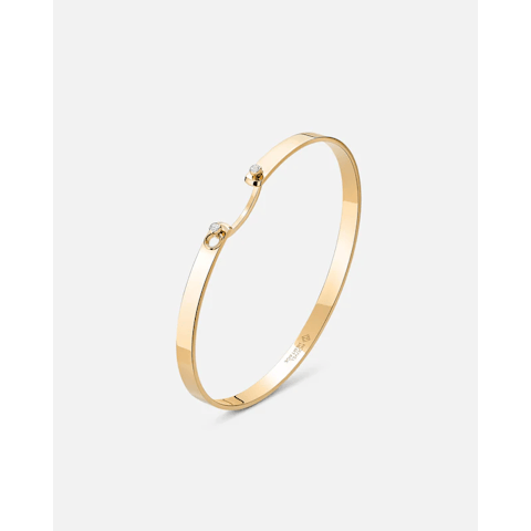 Vertical 18K Yellow Gold Mood Monday Morning Diamond Bangle
