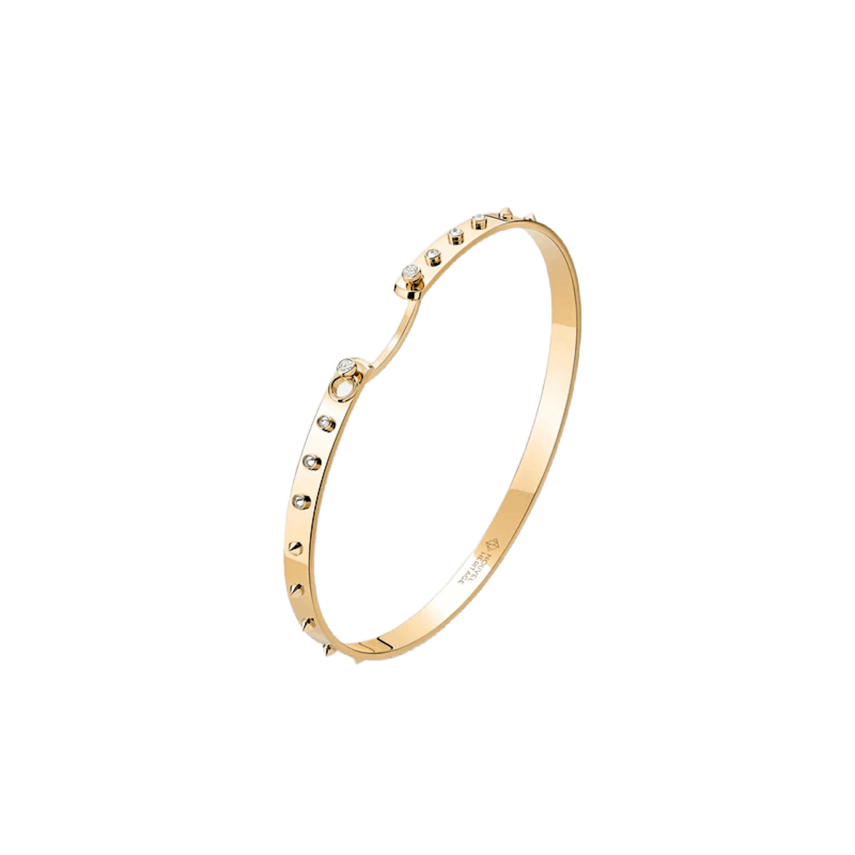Vertical 18K Yellow Gold Mood Brunch in NY Diamond Bangle