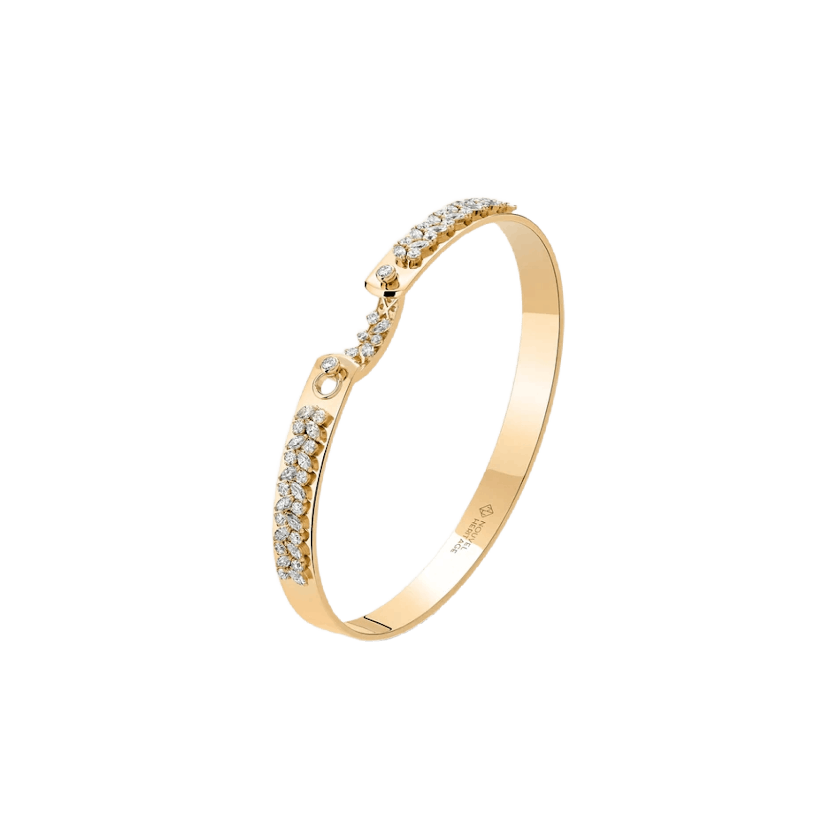 Vertical 18K Yellow Gold Mood Soiree Diamond Bangle