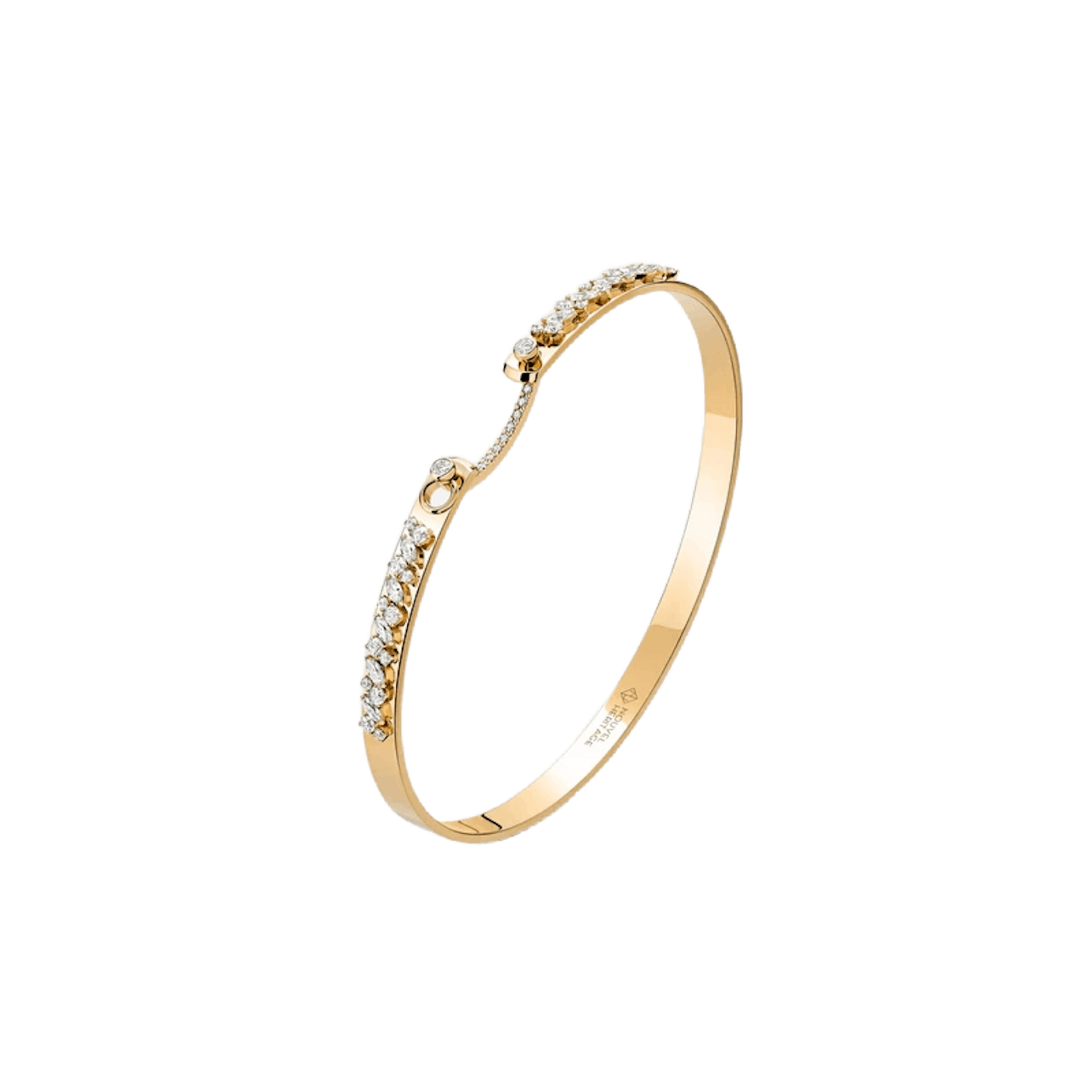 Vertical 18K Yellow Gold Mood Under The Stars Diamond Bangle