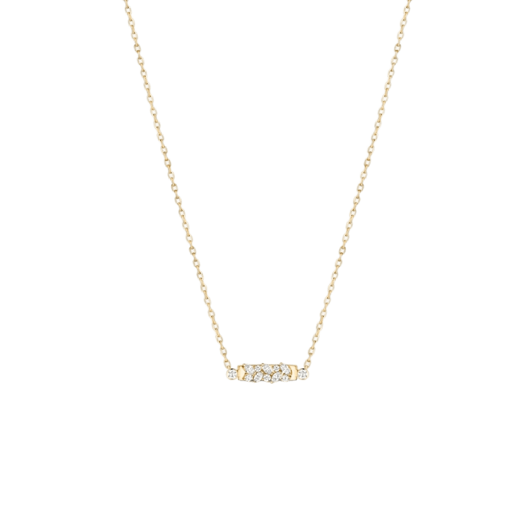 Vertical 18K Yellow Gold Mood Soiree Diamond Necklace