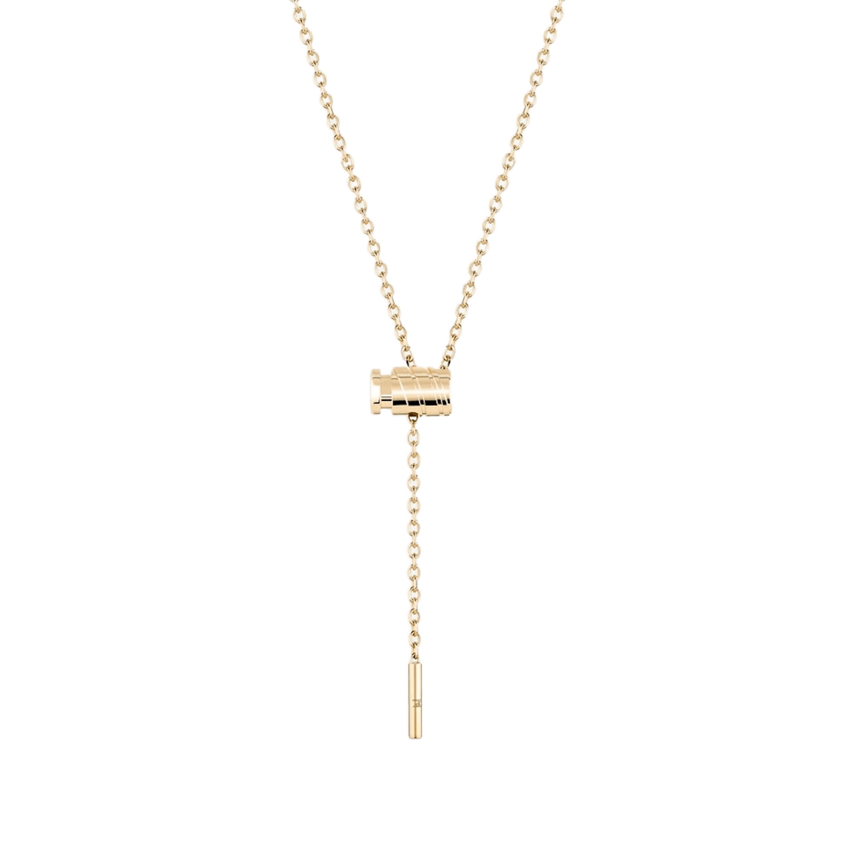 Vertical 18K Yellow Gold Latch Mini Lariat Necklace
